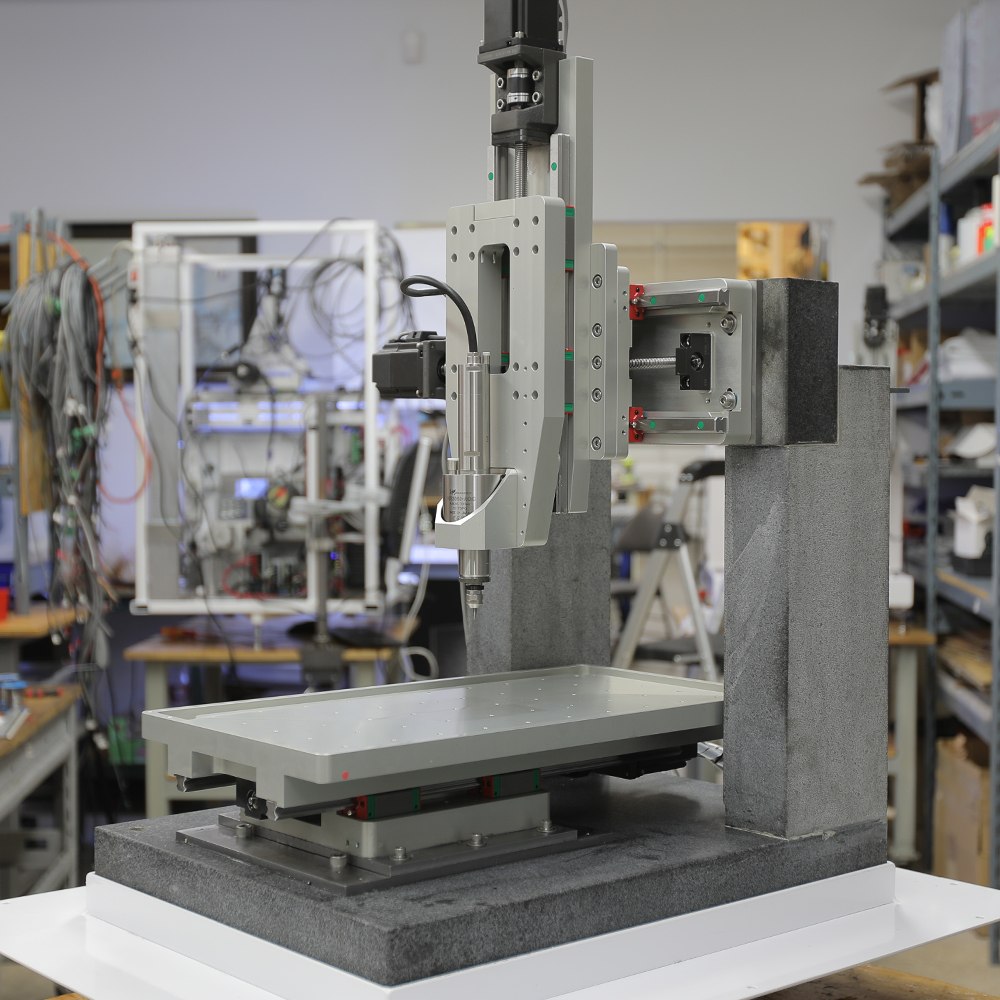 Granite base mill for vibration-sensitive work